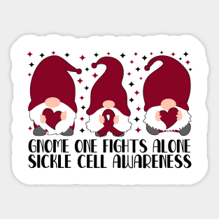 Gnome One Fights Alone Sickle Cell Awareness Sticker